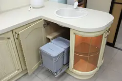 Corner kitchen sink with cabinet photo