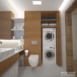 Şkafda paltaryuyan maşın ilə hamam dizaynı