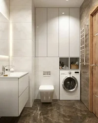 Şkafda paltaryuyan maşın ilə hamam dizaynı
