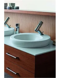 Stol usti lavabo fotosurati bilan vannaning dizayni