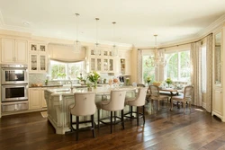 Kitchen design in your home with a bay window