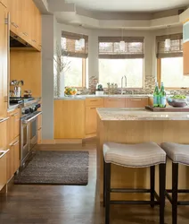Kitchen design in your home with a bay window
