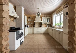 Фото Кухни Из Оцилиндрованного Бревна