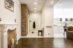 Interior of a small kitchen hallway