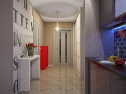 Interior of a small kitchen hallway