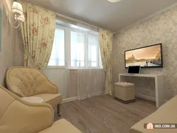 Балкон фотосуреті бар бөлмеде қонақ бөлмесі жатын бөлме