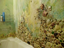 Decorative walls in the bathroom photo