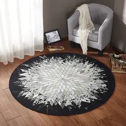 Round carpets in the living room interior photo