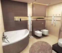 Photo Of A Combined Bathroom With A Corner Bath