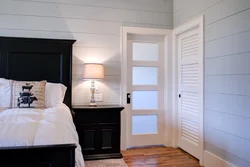 Interior of a bright bedroom door photo