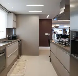 Combination of cappuccino with other colors in the kitchen interior