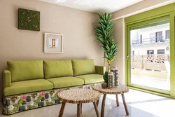 Living Room Interior If The Upholstered Furniture Is Green