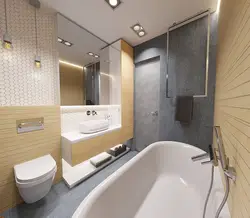 Інтэр'ер ваннай з туалетам 6 кв