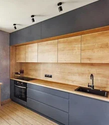 Combined White Kitchen With Wood Photo