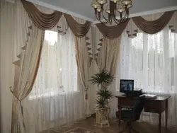 Шторы на угловое окно в гостиную современные фото