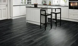 Kitchen design with gray linoleum