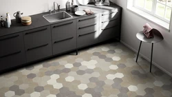 Kitchen design with gray linoleum