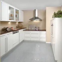 Kitchen design with gray linoleum