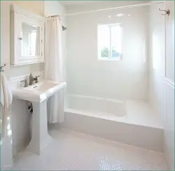White panels in the bathroom interior