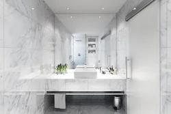 White panels in the bathroom interior