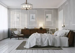Moldings for walls in the bedroom interior