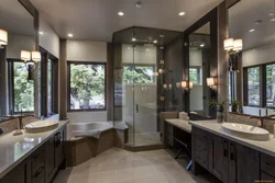 Bathroom with shower in the house with window design