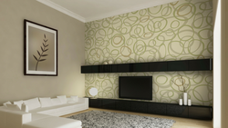 Photo of beautiful wallpaper on the wall in the apartment