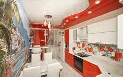 Kiçik bir mətbəxdə tavan fotoşəkili bitirmə variantları