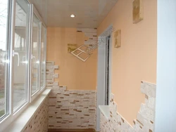 Interior decoration of loggia walls photo
