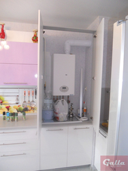 Kitchen design with wall-mounted boiler