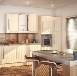 Kitchen design with wall-mounted boiler