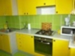 Yellow green kitchen design