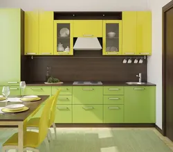 Sarı yaşıl mətbəx dizaynı