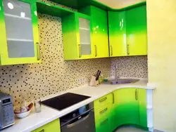 Дизайн кухни желто зеленого цвета