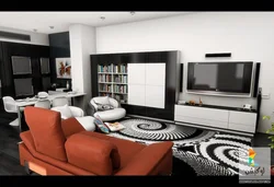 Interior design black living room