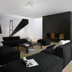 Interior design black living room