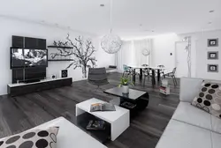 Interior design black living room