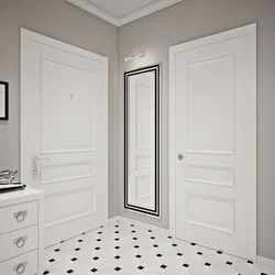 Apartment design with white doors