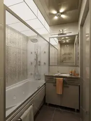 Design of a bathroom with a bathtub in a panel house apartment