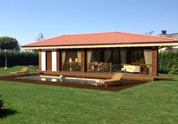 Kitchen with terrace under one roof photo