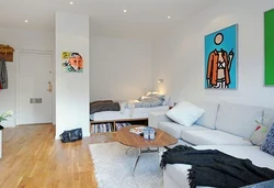 Apartment interior with a niche in the room