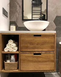 Bathroom cabinet in the interior