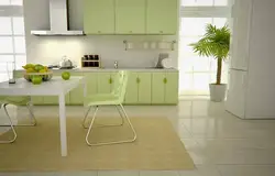 Интерьер Кухни Пол Зеленый
