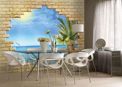 Photo wallpaper for the kitchen on the entire wall photo