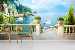 Photo wallpaper for the kitchen on the entire wall photo