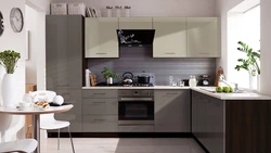 Kitchen beige top gray bottom photo