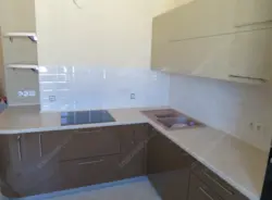 Kitchen beige top gray bottom photo