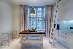 Curtains for kitchen loft design