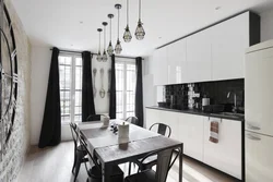 Curtains for kitchen loft design