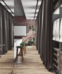 Curtains for kitchen loft design